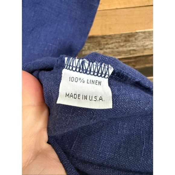 Bryn Walker blue linen boho lagenlook dress size Large - Picture 6 of 10